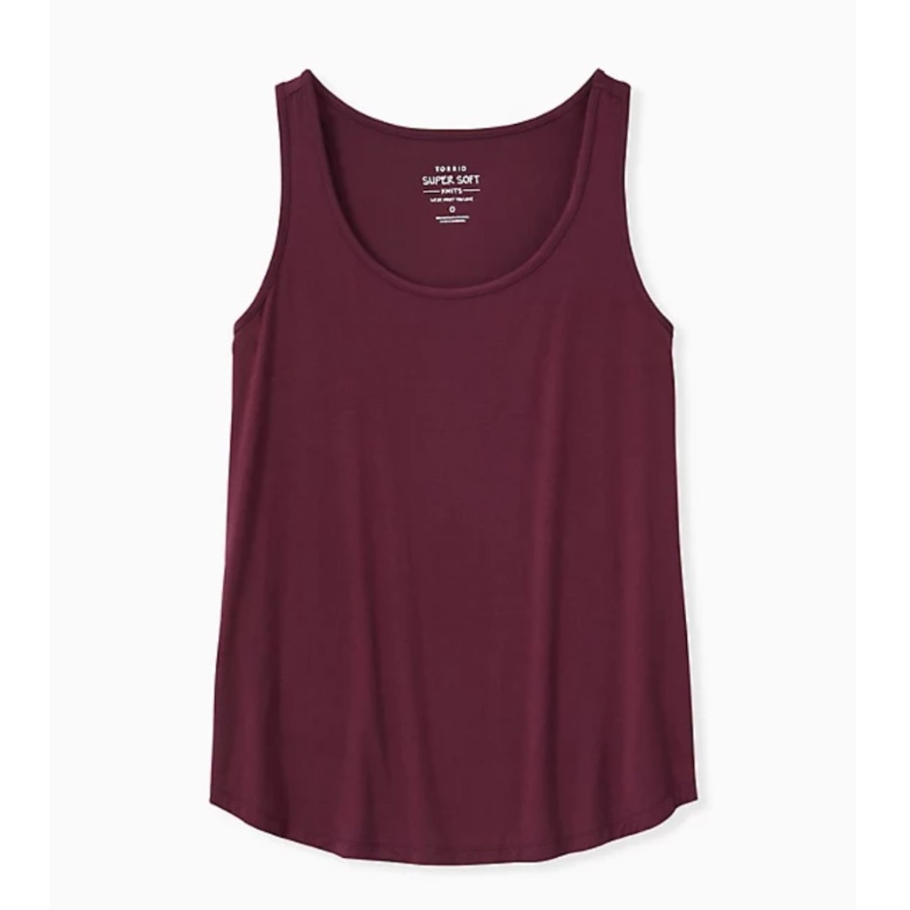 Torrid Super Soft Burgundy Purple Scoop Neck Layering Tank - Picture 5 of 6